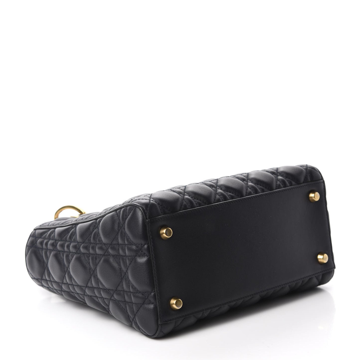 Lambskin Cannage Medium Lady Dior Navy Blue