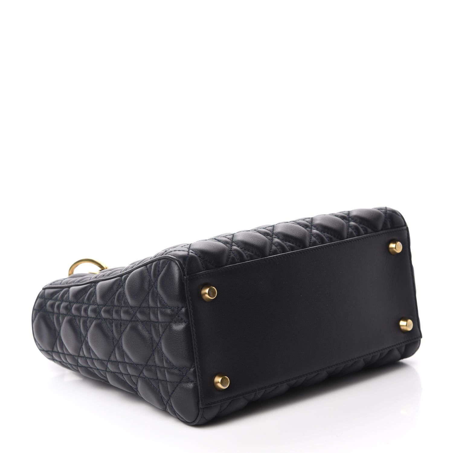 Christian Dior Lambskin Cannage Medium Lady Dior Navy Blue 4 of 12