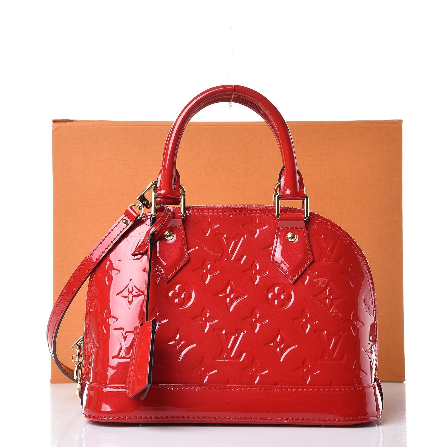 Louis Vuitton Vernis Alma BB Cherry 7 of 7