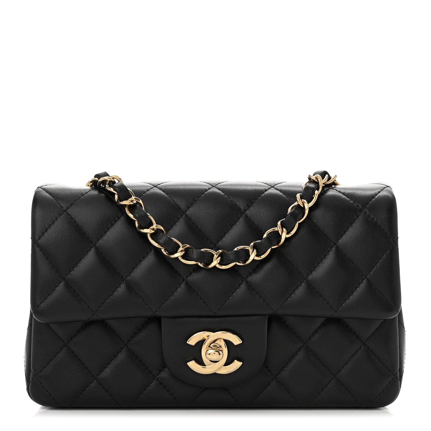 Chanel Lambskin Quilted Mini Rectangular Flap Black 1 of 11