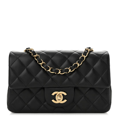 Chanel Lambskin Quilted Mini Rectangular Flap Black 1 of 11