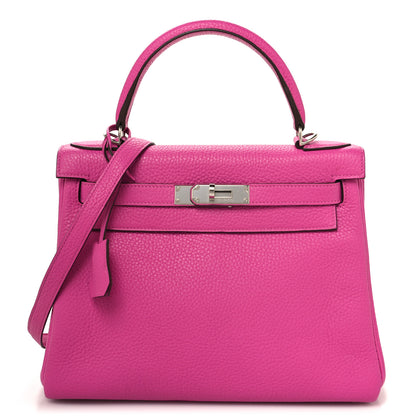 Hermes Taurillon Clemence Kelly Retourne 28 Rose Pourpre 1 of 12