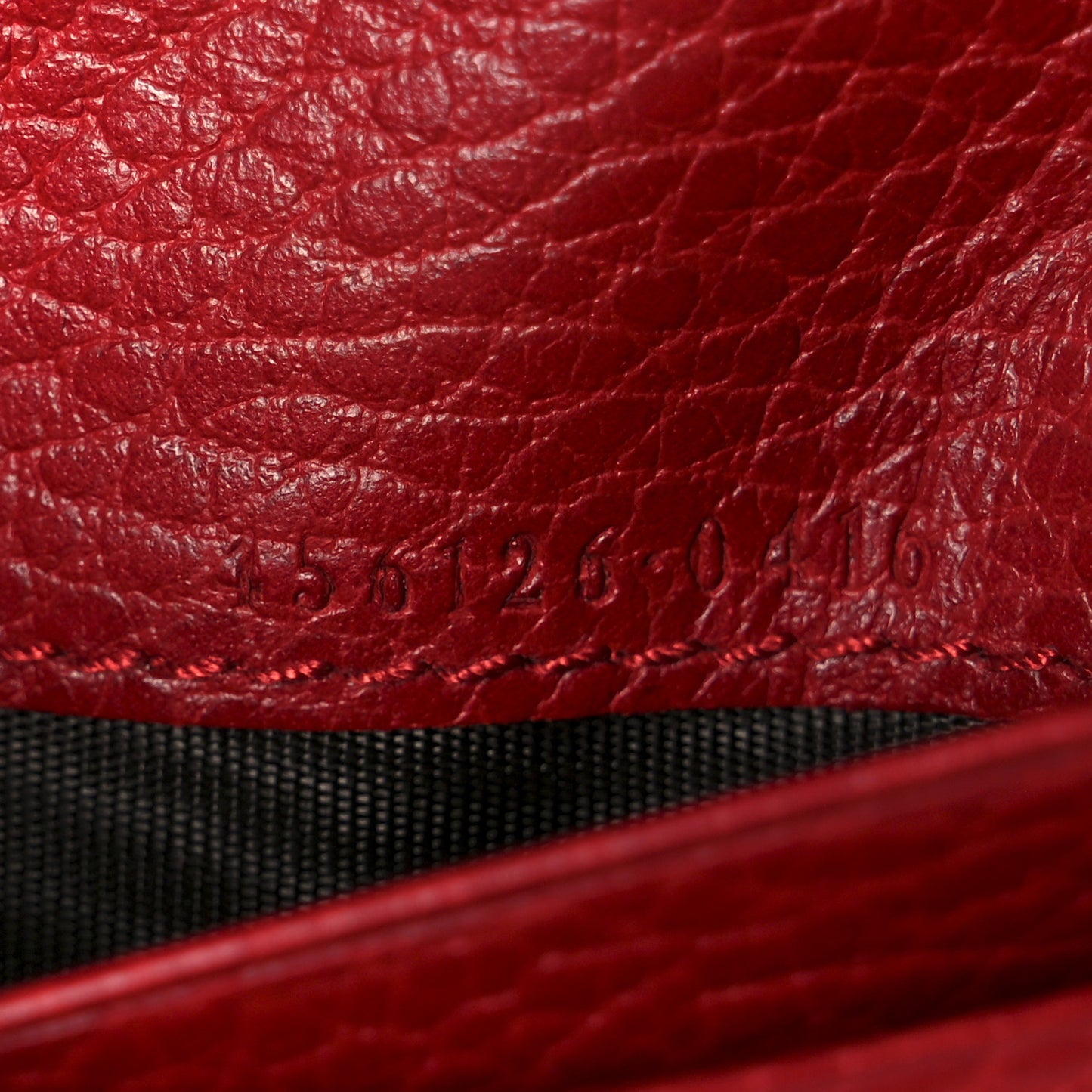 Dollar Calfskin GG Marmont Card Case Hibiscus Red