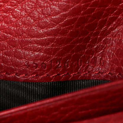Gucci Dollar Calfskin GG Marmont Card Case Hibiscus Red 9 of 11