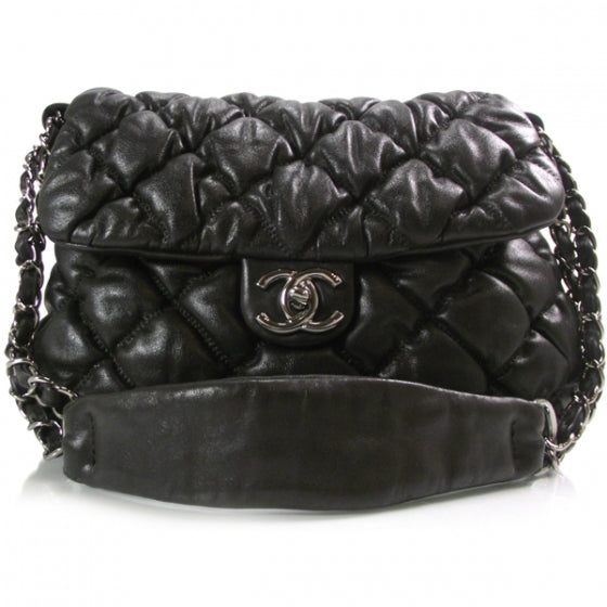 Chanel Lambskin Bubble Quilt Flap Bag Black 1 of 11
