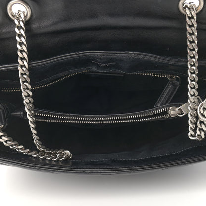 Saint Laurent Calfskin Y Quilted Monogram Medium Loulou Chain Satchel Black 4 of 14