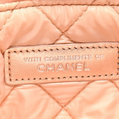 Chanel Metallic Lambskin Quilted Cosmetic Pouch Light Pink 7 of 9
