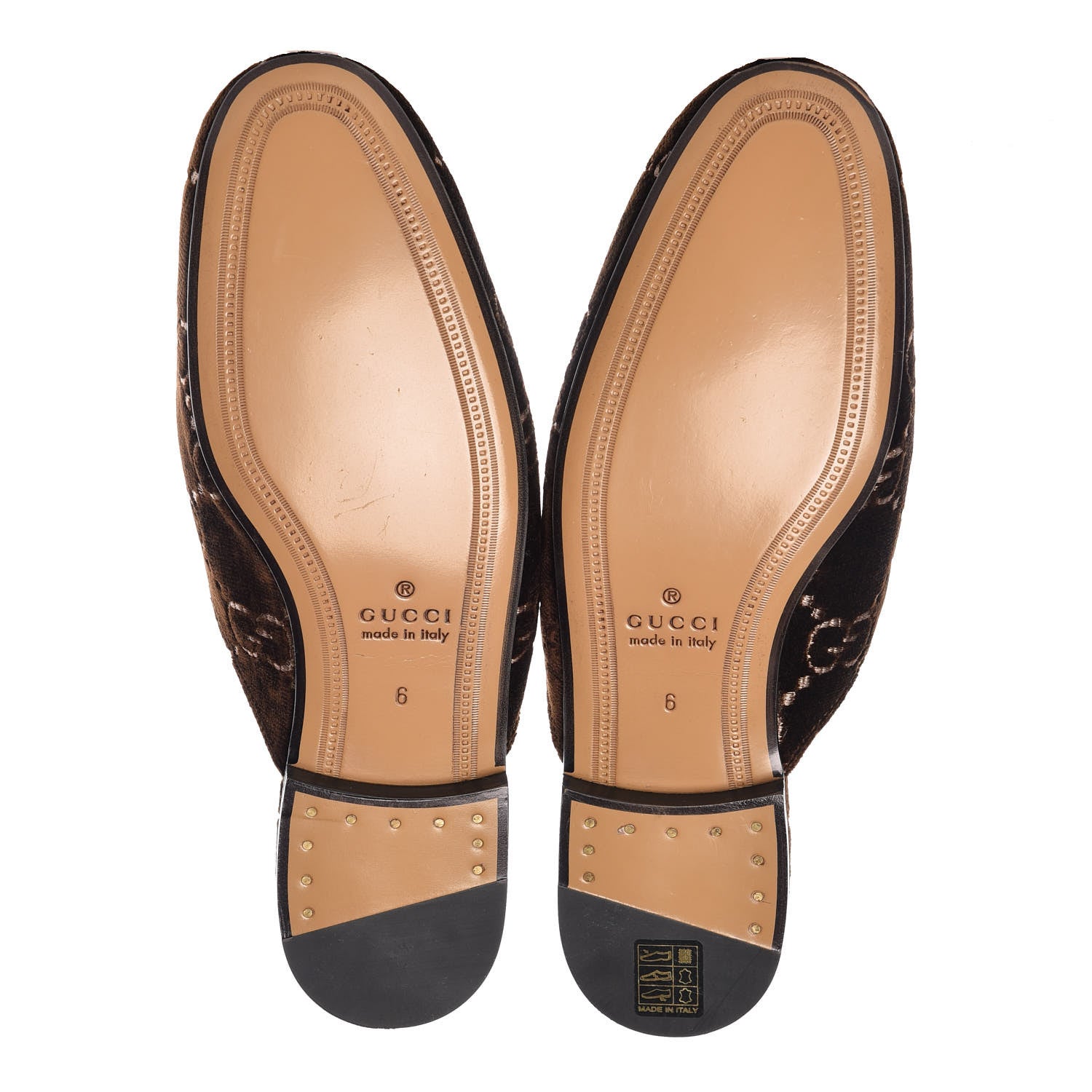 Gucci Velvet GG Monogram Mens Princetown Slippers 8 Brown 5 of 9