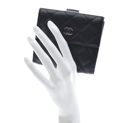 Chanel Lambskin Quilted Compact French Flap Wallet Black 2 of 11