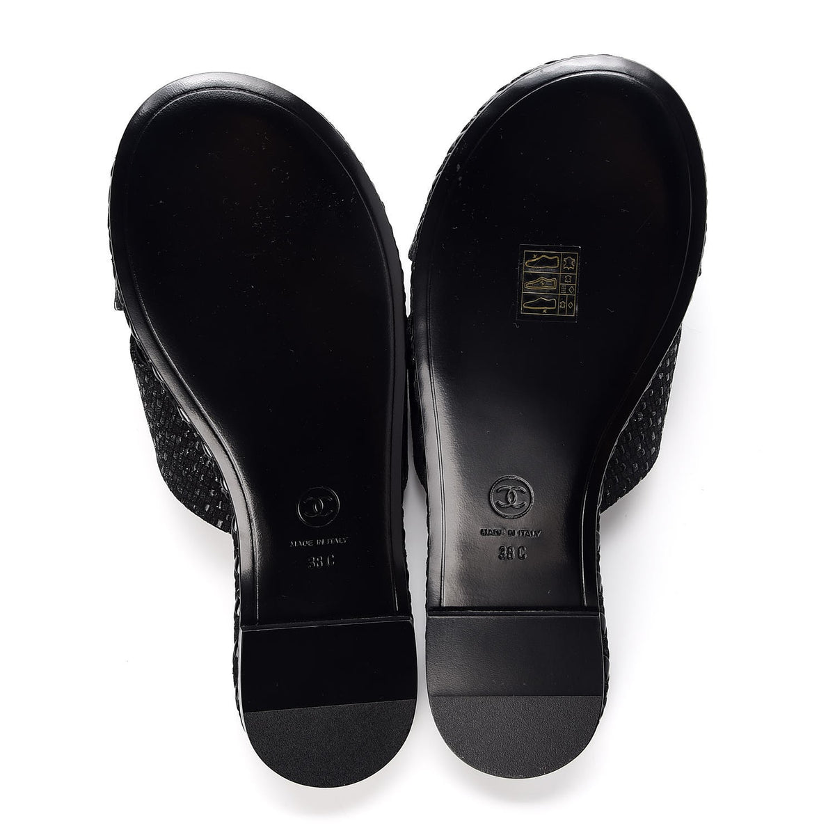 Fabric Mule Sandals 38 Black