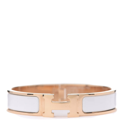 Hermes Enamel Narrow Clic Clac H Bracelet PM White 1 of 4