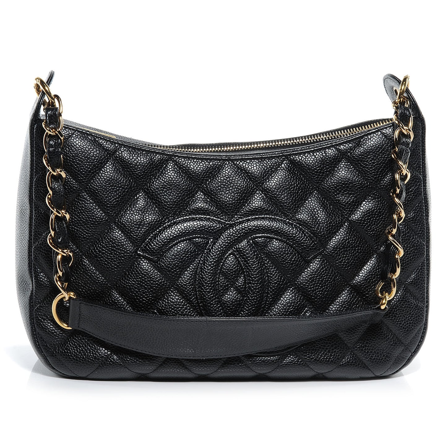 Caviar Quilted Hobo Bag Black