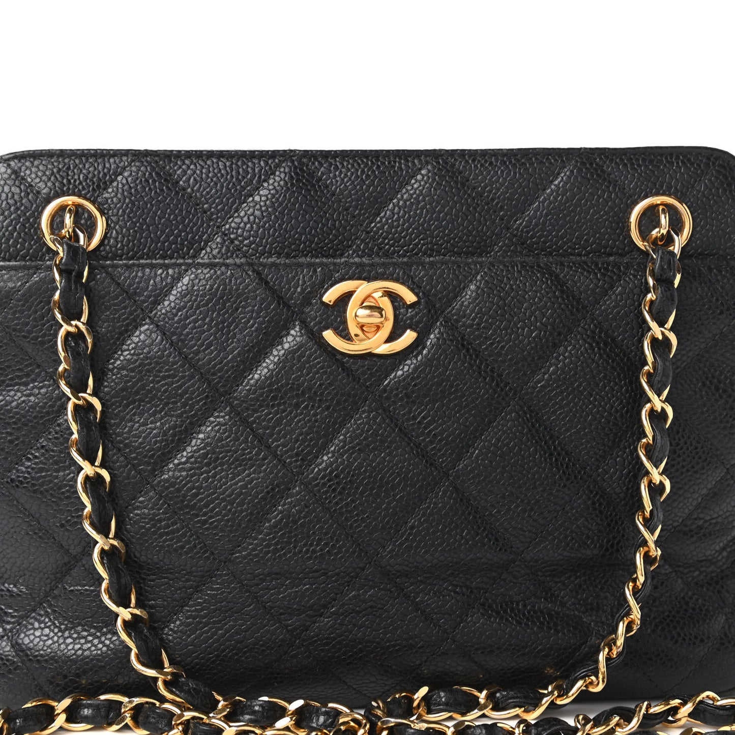 Caviar Quilted Camera Case Black