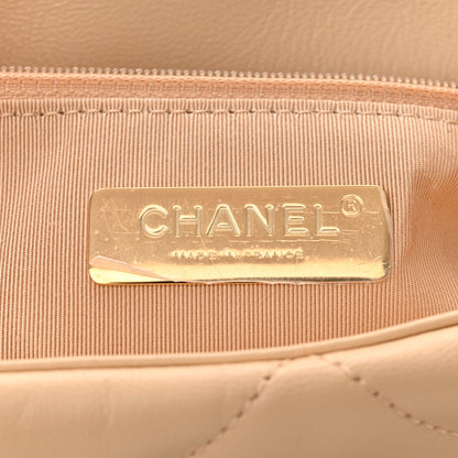 Chanel Goatskin Quilted Large Chanel 19 Flap Beige 6 of 10