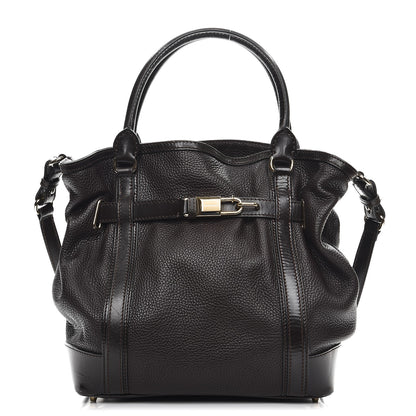 Burberry Grainy Calfskin Cinched Tote Dark Brown 1 of 14