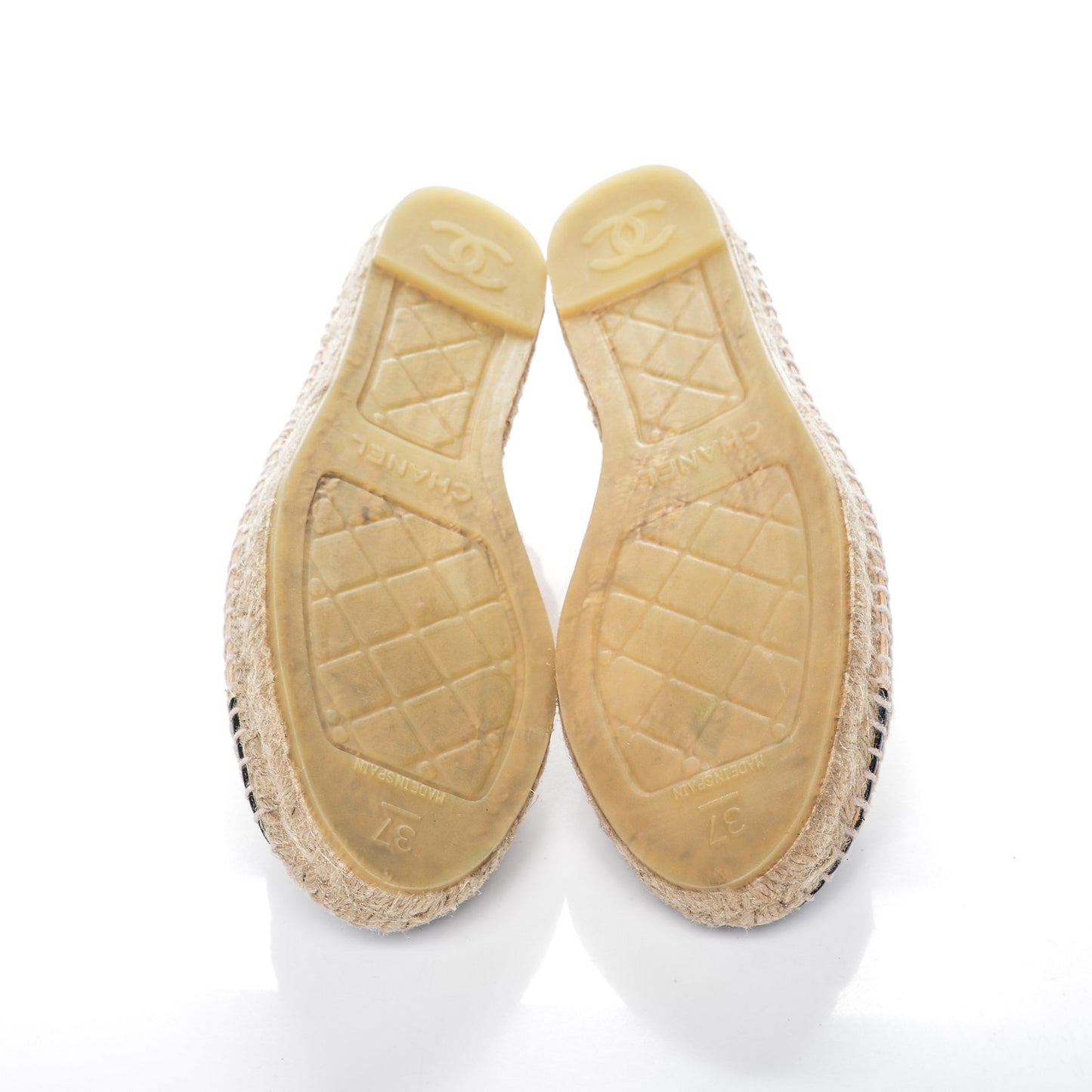 Lambskin CC Espadrilles 37 Beige Black