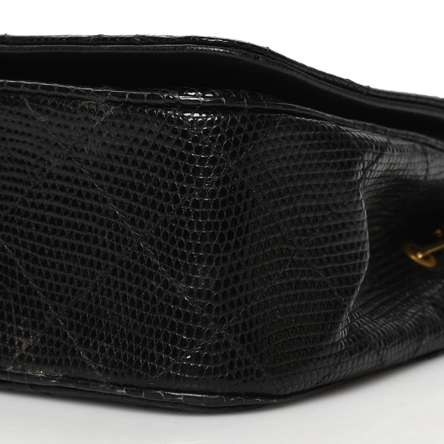 Chanel Lizard Quilted Small Single Flap Black 10 of 12