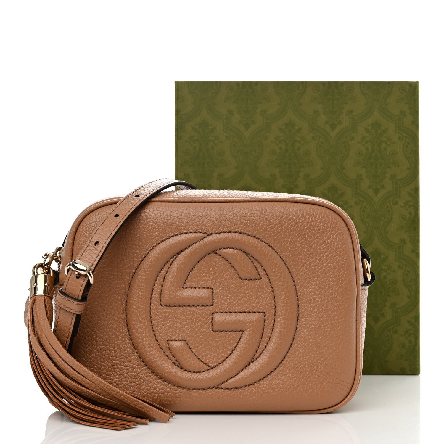 Gucci Pebbled Calfskin Small Soho Disco Bag Camelia 11 of 11