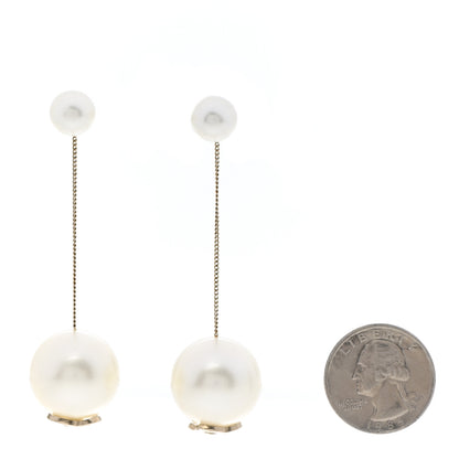 Chanel Pearl CC Chain Drop Earrings Gold 2 of 4