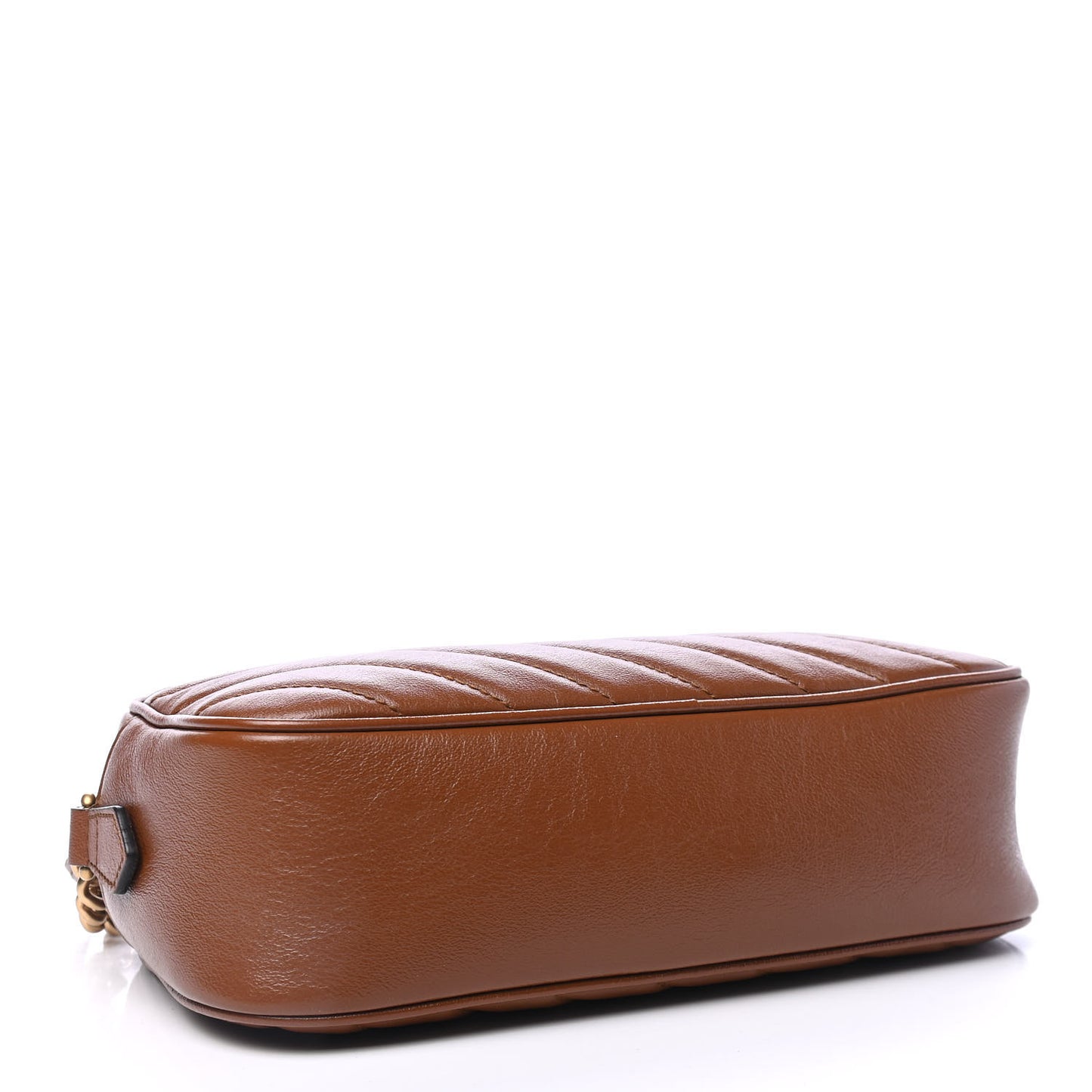 Glazed Calfskin Matelasse Diagonal Small GG Marmont Chain Shoulder Bag Cuir