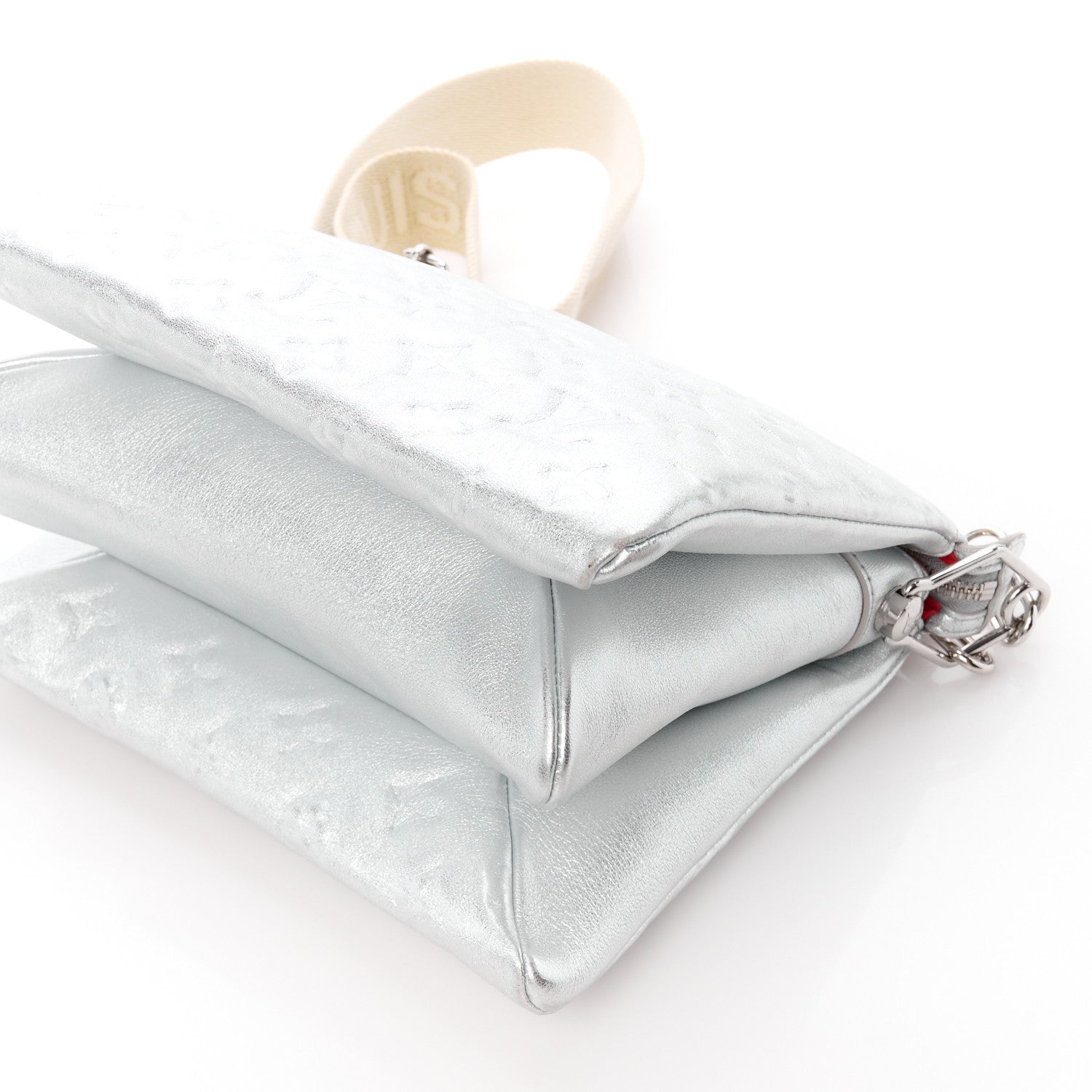 Louis Vuitton Metallic Lambskin Embossed Monogram Coussin BB Silver 12 of 12