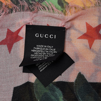 Gucci Modal Silk Cashmere Garden Print Shawl Black 3 of 8