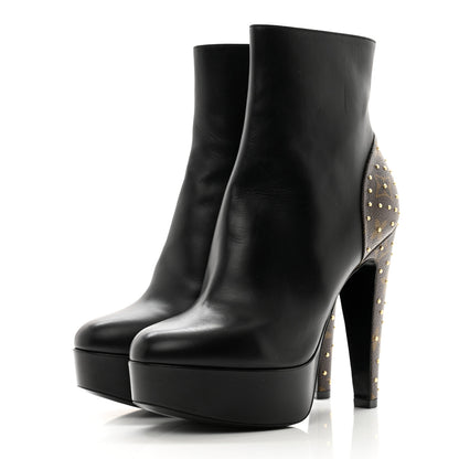 Louis Vuitton Calfskin Monogram Afterglow Platform Ankle Boots 38 Black 3 of 11
