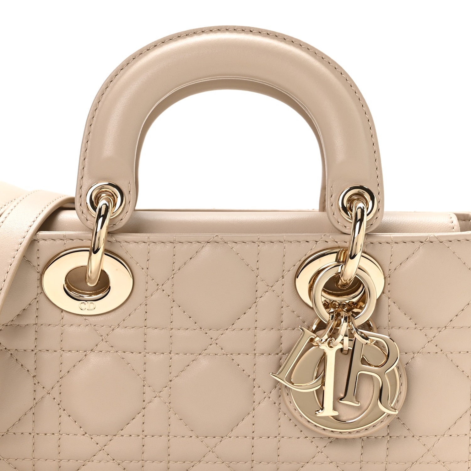 Christian Dior Lambskin Cannage Small Lady D-Joy Powder Beige 8 of 11