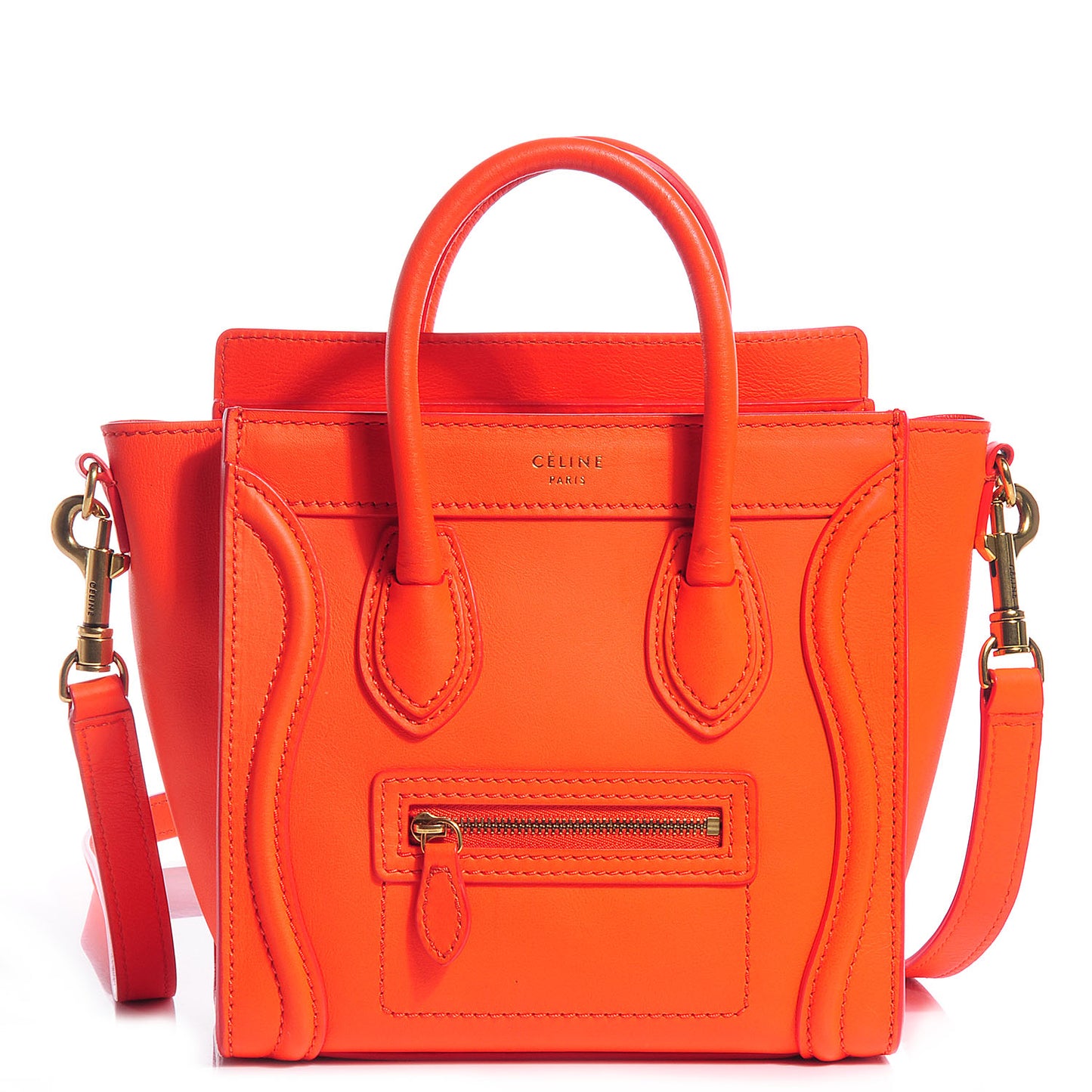Smooth Calfskin Nano Luggage Bright Orange