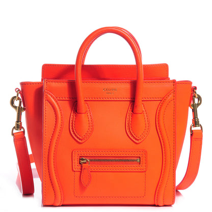 Celine Smooth Calfskin Nano Luggage Bright Orange 1 of 10