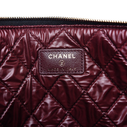 Chanel Sheepskin Quilted Large Vintage Mademoiselle Cosmetic Case Black 8 of 10