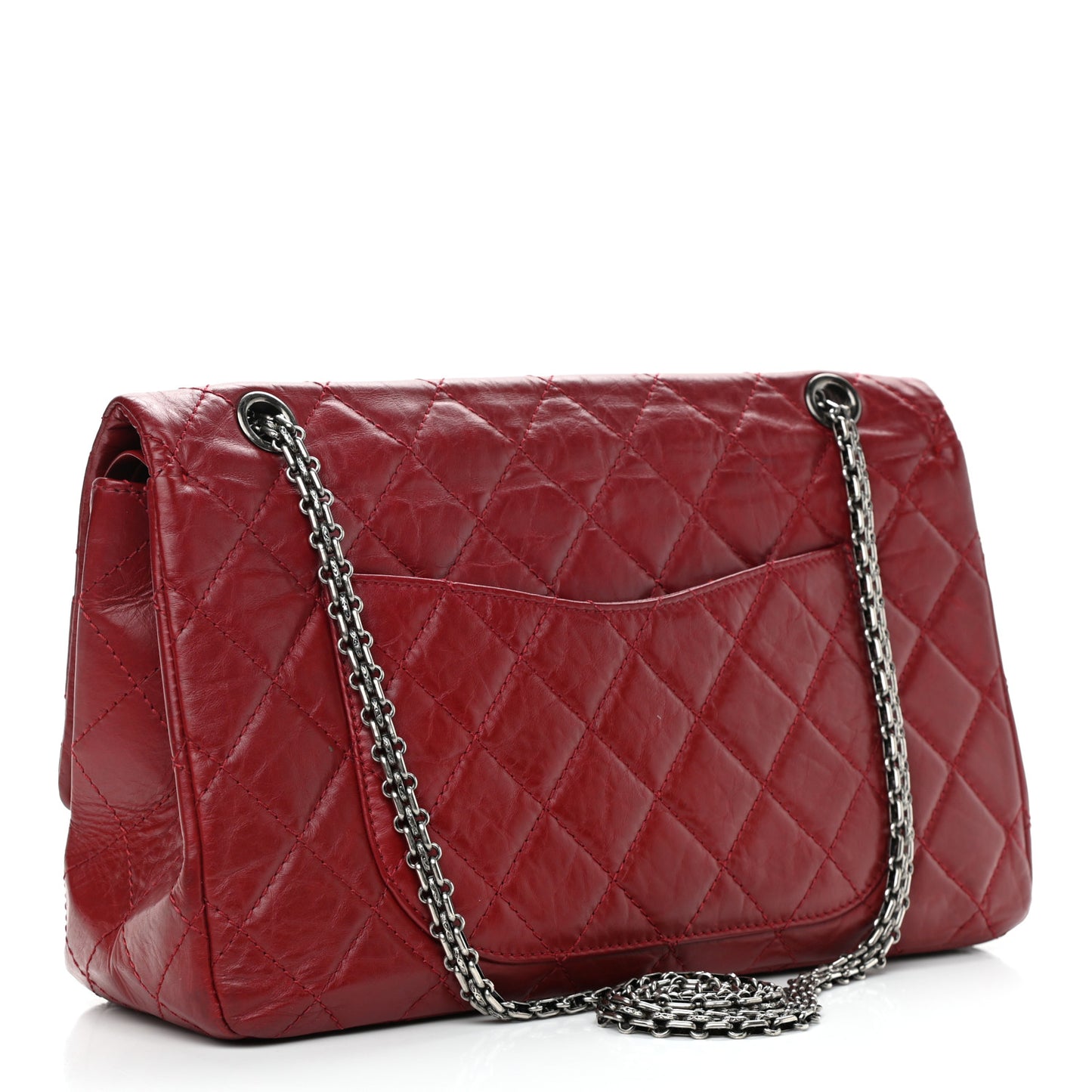 Aged Calfskin Quilted 2.55 Reissue 227 Flap Red