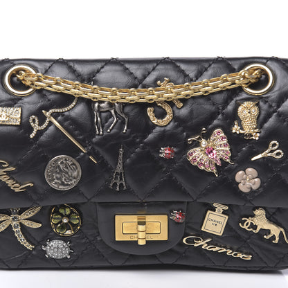 Chanel Aged Calfskin Lucky Charms 2.55 Reissue 224 Flap Black 8 of 12