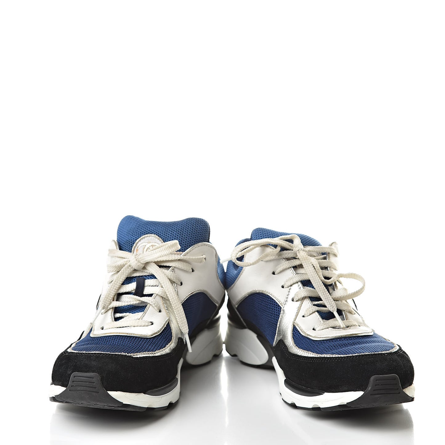 Suede Calfskin CC Sneakers 40 Blue Black