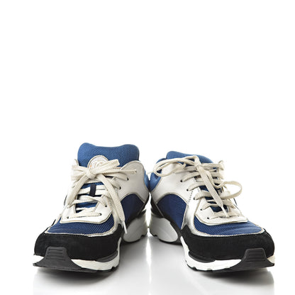 Chanel Suede Calfskin CC Sneakers 40 Blue Black 5 of 14