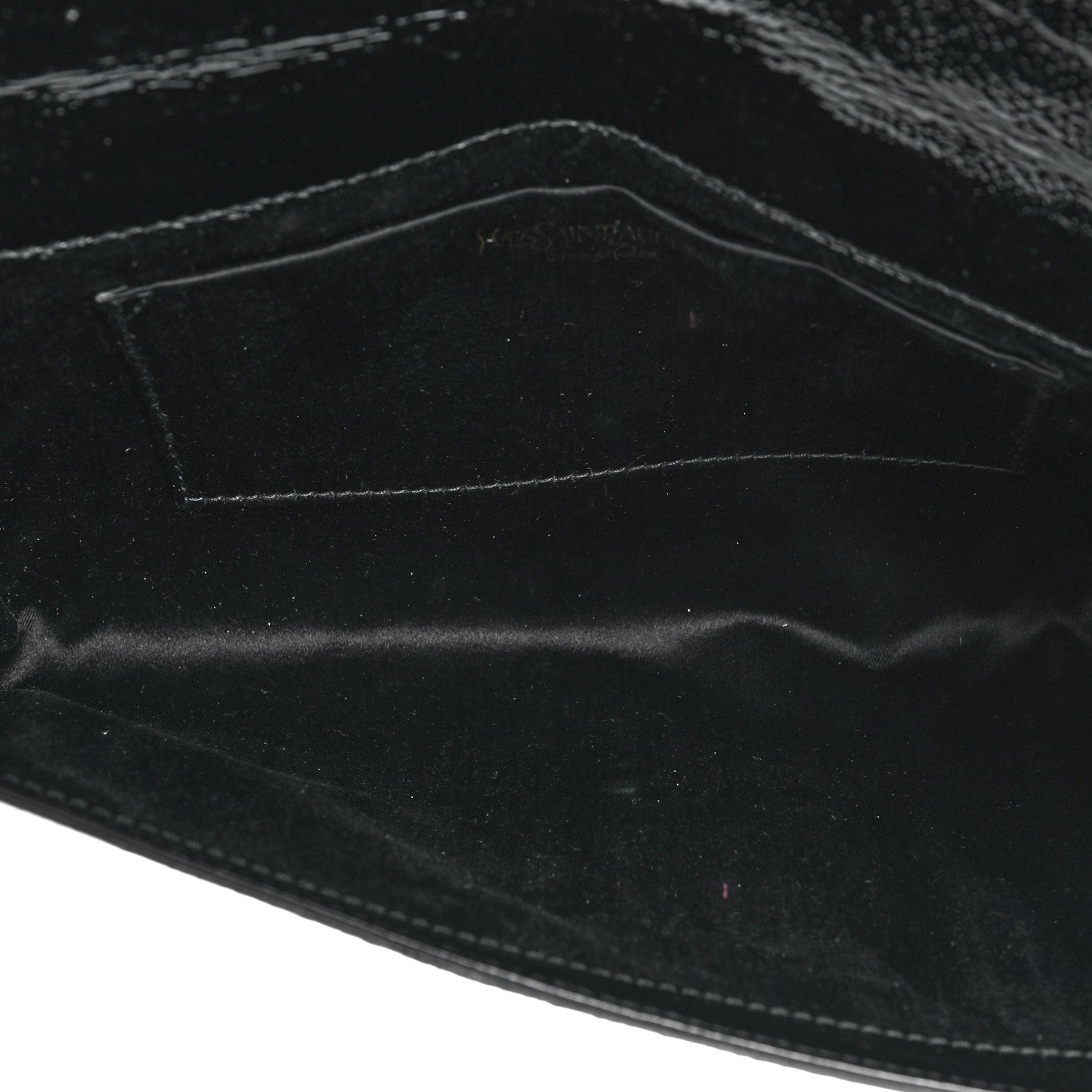 Saint Laurent Textured Patent Monogram Large Belle De Jour Clutch Black 5 of 9