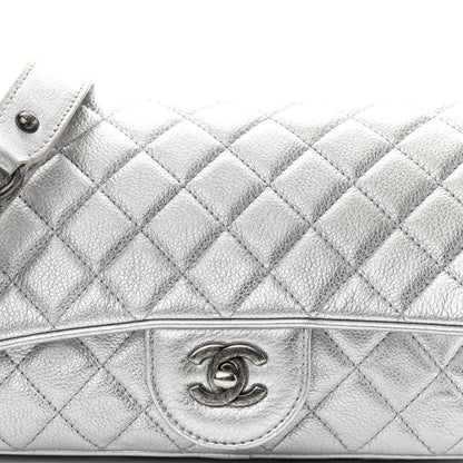 Chanel Metallic Grained Calfskin Quilted Small Casual Rock Flap Silver 8 of 10