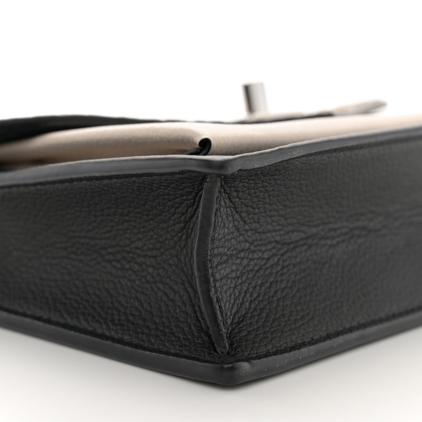 Soft Calfskin Snakeskin My Lockme Chain Pochette Black