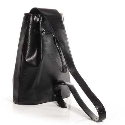 Louis Vuitton Epi Sac a Dos Drawstring Bag Black 3 of 6
