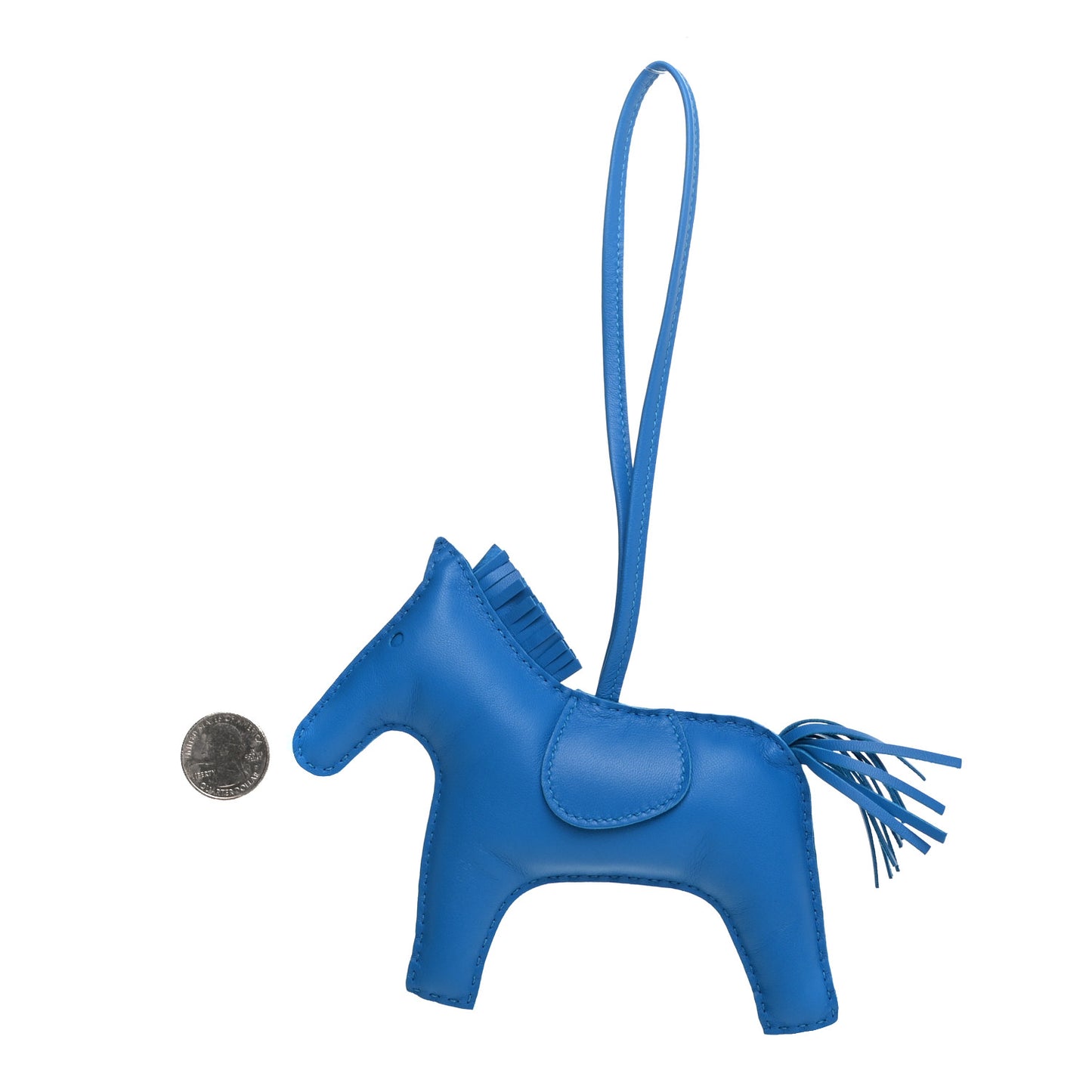 Milo Lambskin Grigri Rodeo Horse Bag Charm GM Bleu Zanzibar