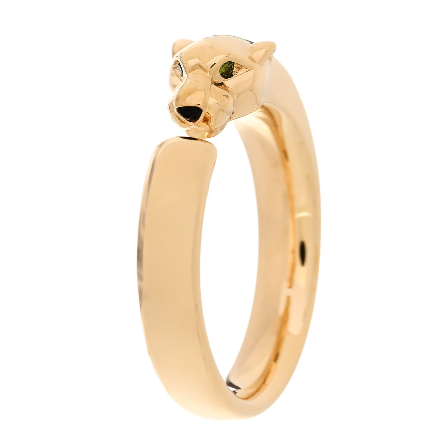 18K Yellow Gold Tsavorite Onyx Panthere De Cartier Ring 58 8.25
