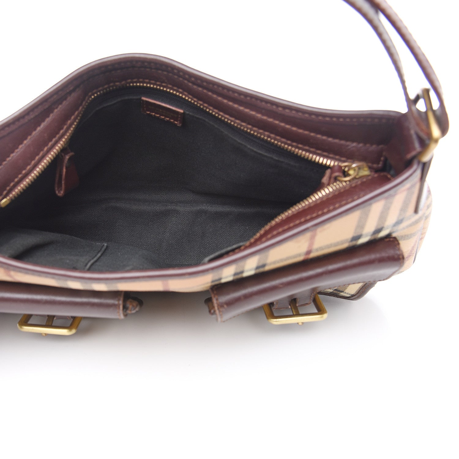 Burberry Haymarket Check Shoulder Bag Brown 4 of 13
