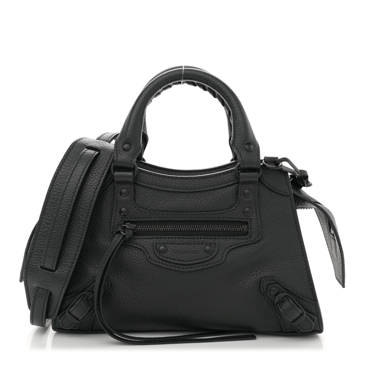 Grained Calfskin Neo Classic Black Hardware Mini City Black