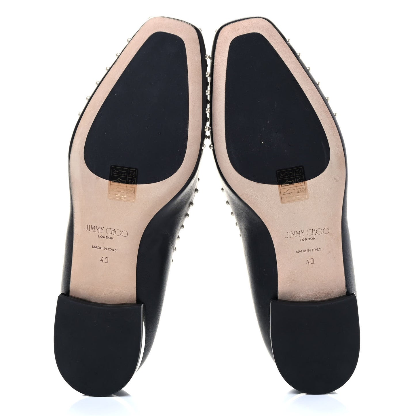 Nappa Pearl Studded Jaida Flat Loafer 40 Black