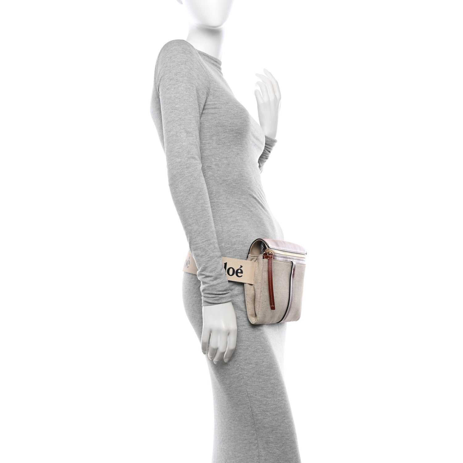 Chloe Cotton Calfskin Woody Belt Bag Beige Brown 2 of 11