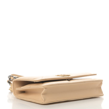Chanel Lambskin Quilted Chanel 19 Wallet On Chain WOC Beige 4 of 13