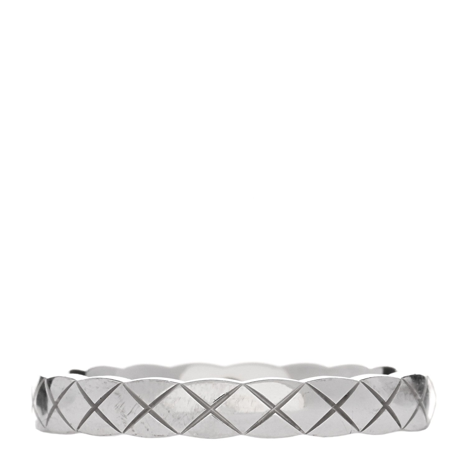Chanel 18K White Gold Mini Coco Crush Ring 58 8.25 1 of 5