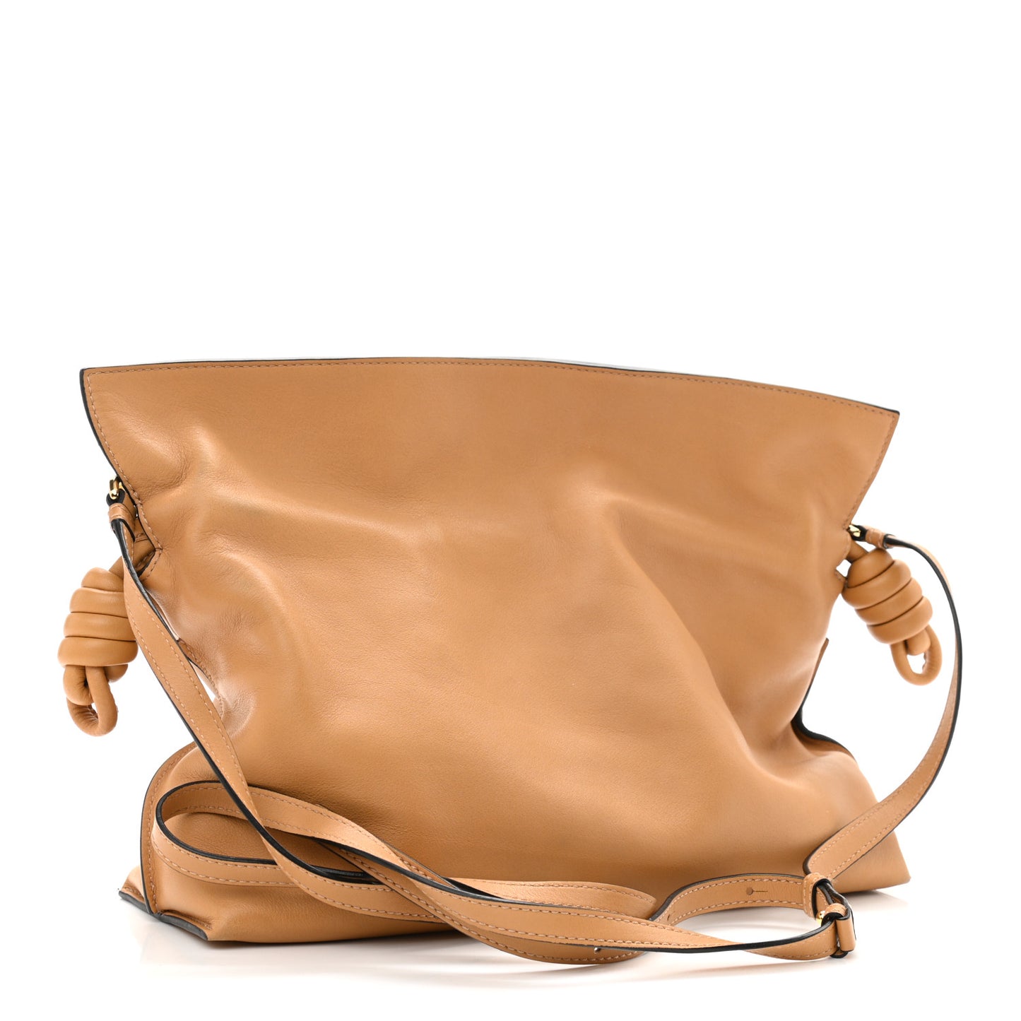Calfskin Mini Flamenco Knot Clutch Warm Desert