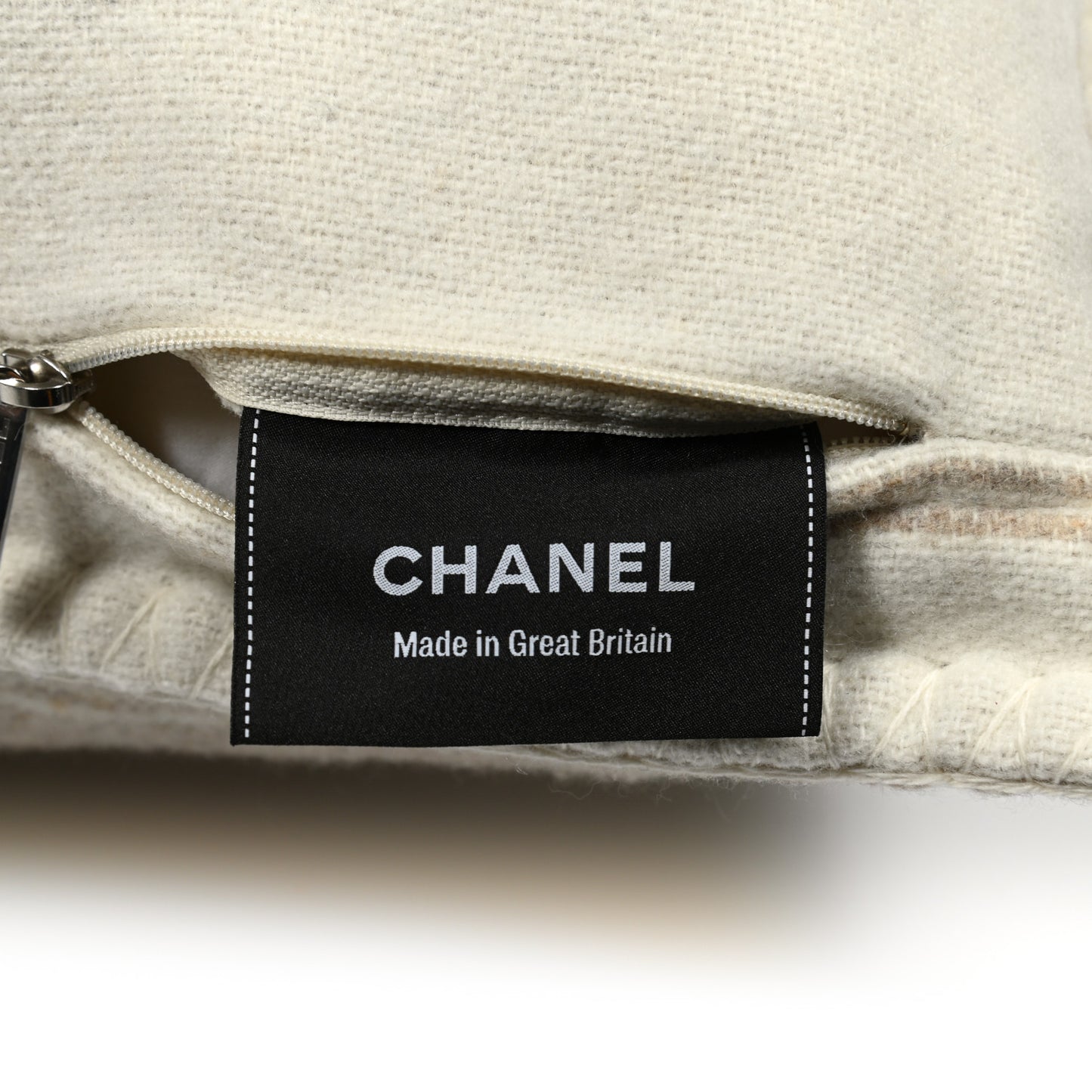 Merino Wool Cashmere CC Pillow Beige Off White