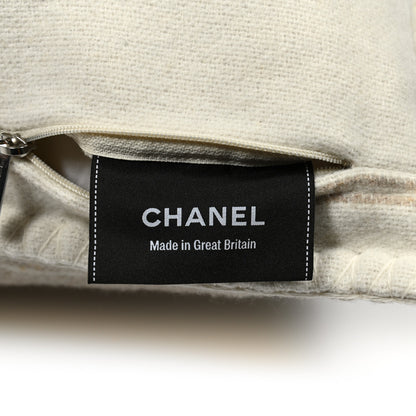 Chanel Merino Wool Cashmere CC Pillow Beige Off White 3 of 3